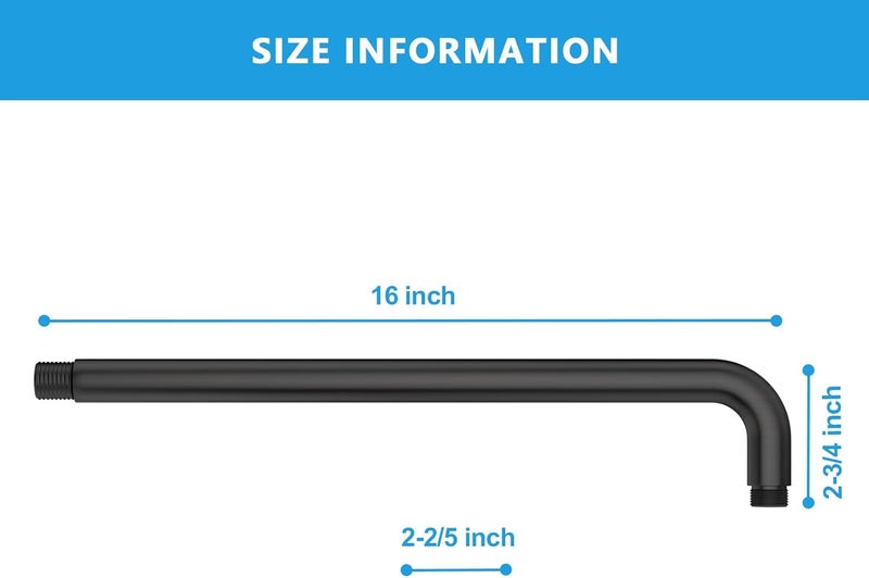 Lordear Shower Arm Extension 16 inch Stainless Steel Shower Head Extension Arms, Wall Mounted Shower Extender Arm with Flange Oil Rubbed Bronze - Image 3